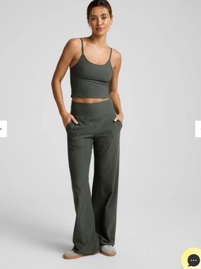 NWT Beyond Yoga Olive Wide-Leg Lounge Pant